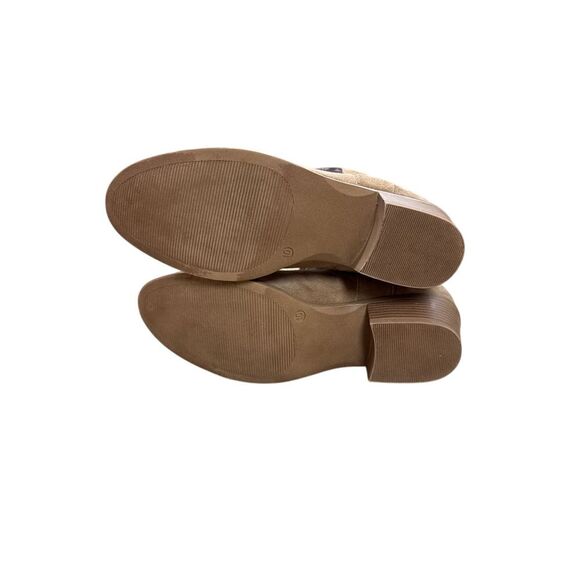 Bjorndal Women Austin Ankle Boot 10 Tan Aztec Knit Western Rodeo Boho Cowboy Y2K - Picture 7 of 9